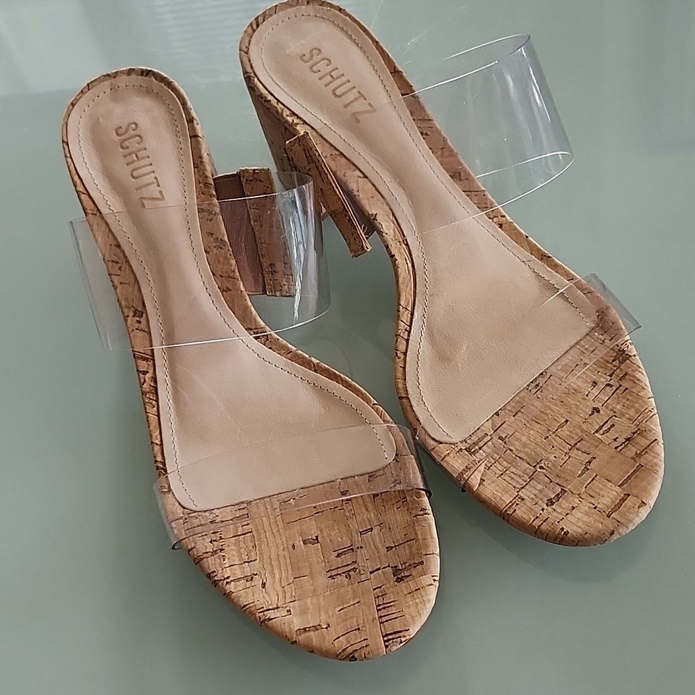 SCHUTZ Victorie Block Heel Slide Sandals Size 11